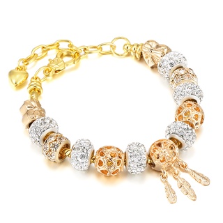 Vòng đeo tay mặt dream catcher màu vàng cho nữ