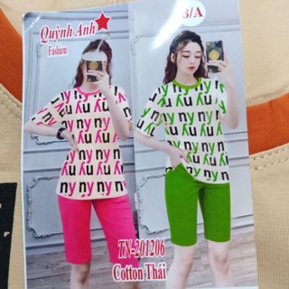 ( dưới 60kí) Đồ Bộ Quần Ngố Thun Cotton Thái Quỳnh Anh