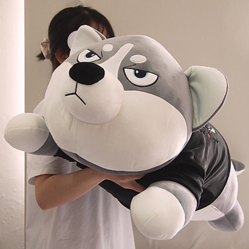 Gấu bông Chó gấu bông Mèo Husky Siêu To Khổng Lồ Chất Liệu Lông Nhung Mềm Mịn Co Dãn 4 Chiều cao cấp