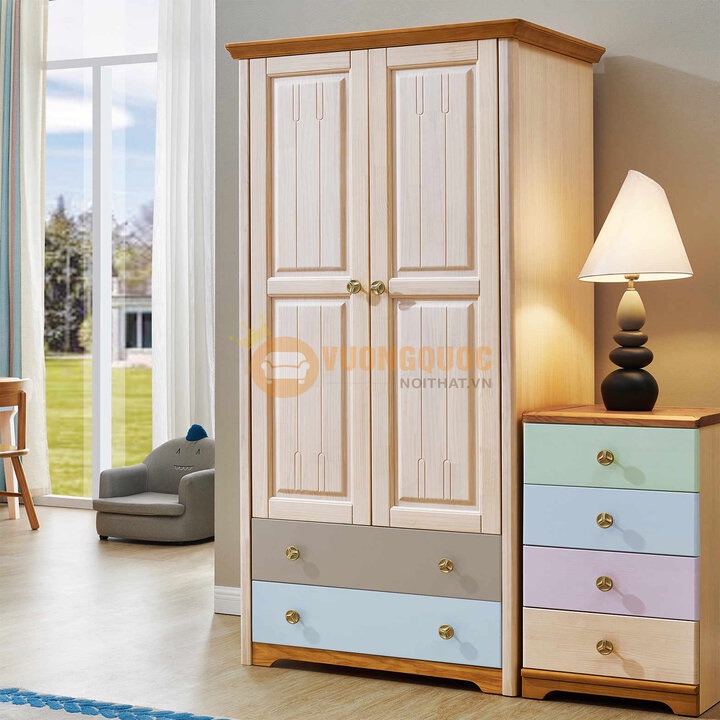 Tủ quần áo gỗ cho bé cao cấp hiện đại JVNA605Q