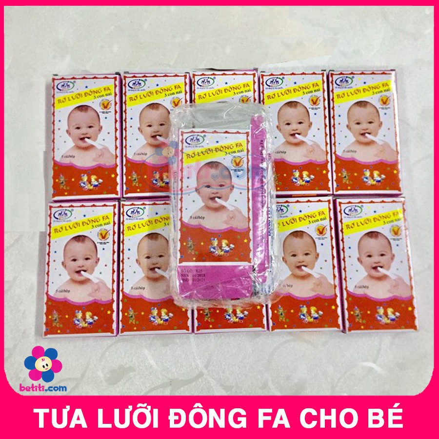 COMBO 20 Hộp Tưa Lưỡi, Rơ Lưỡi Đông Fa Vệ Sinh Miệng Bé Hàng Ngày - 8938501545022x20