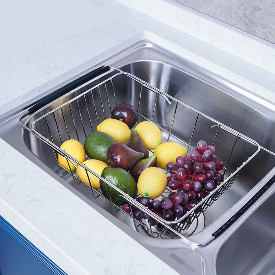 Giỏ rút inox đặt chậu rửa (có thể co giãn kích thước) Vkit G01