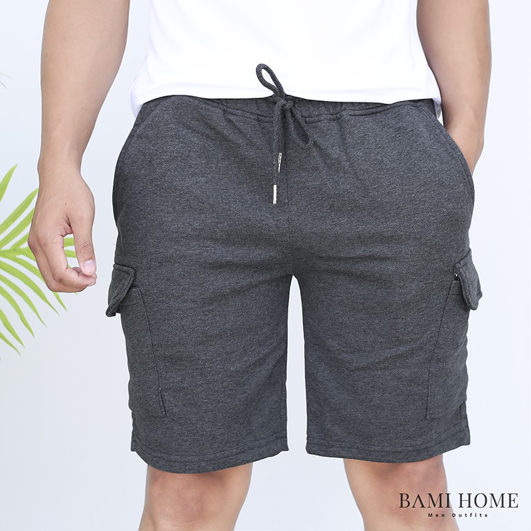 Quần short nỉ túi hộp BAMI HOME chất nỉ dày dặn, túi hộp phong cách cá tính QSN- 011 | BigBuy360 - bigbuy360.vn