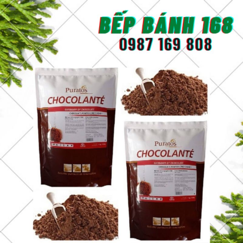 1kg Bột sô cô la (cacao) nguyên chất không đường Puratos