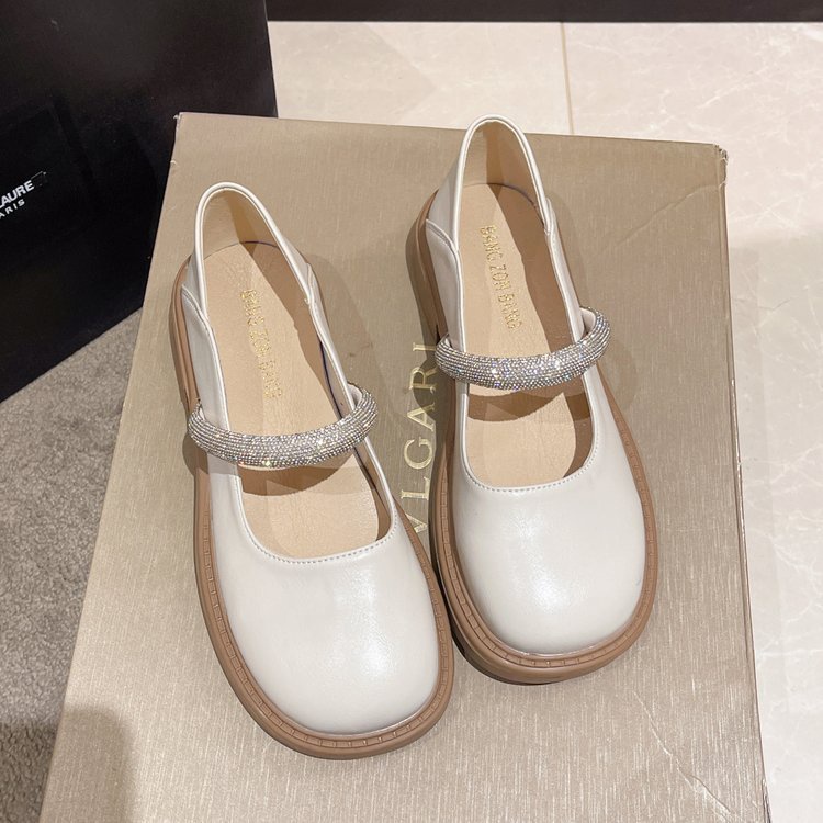 Giày búp bê quai ngang đính đá tiểu thư POCI 183