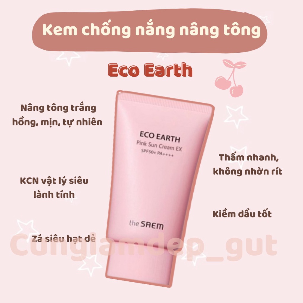 Kem Chống Nắng Ngăn Ngừa Tia UVA và UVB The Saem Eco Earth Sun Cream 50g
