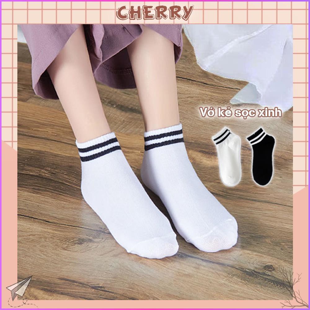 Tất cổ cao nam nữ thể thao phong cách Hàn Quốc, vớ nữ nam trắng đen chất liệu cotton mềm thoáng mát