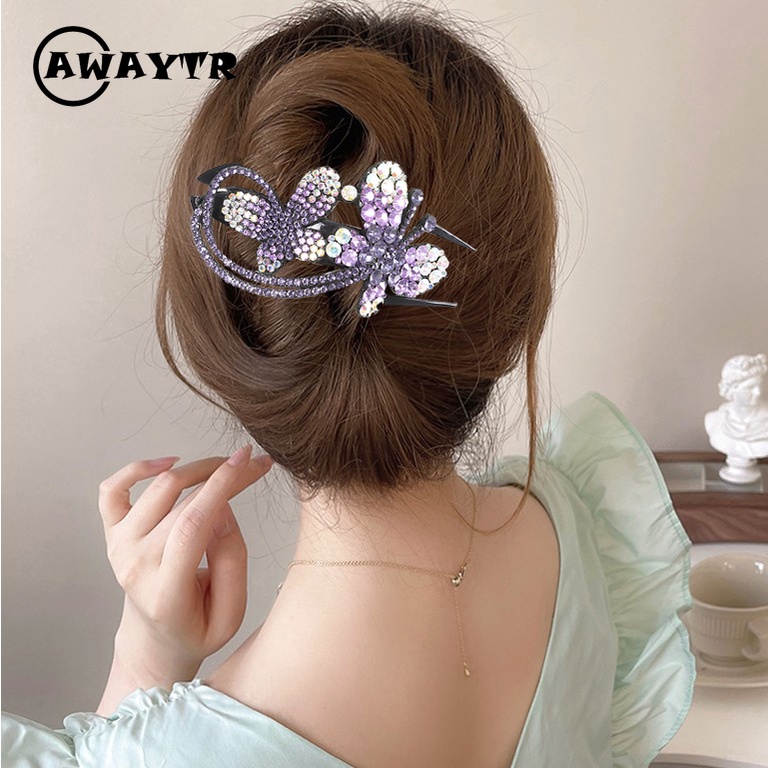 Kẹp Tóc Đính Đá Phong Cách Retro Thời Trang Dành Cho Nữ