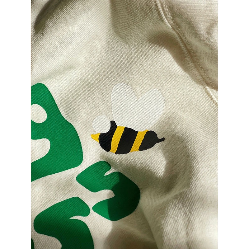 ஐ☋❖Áo Thun 100% Cotton Nguyên Chất Tay Ngắn Dáng Rộng In Hình Hoa Ong Cho Nam Nữ