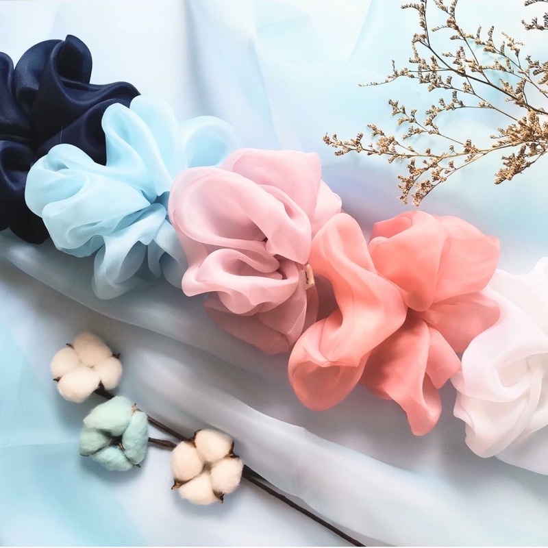 Dây cột tóc Scrunchies màu trơn cho nữ