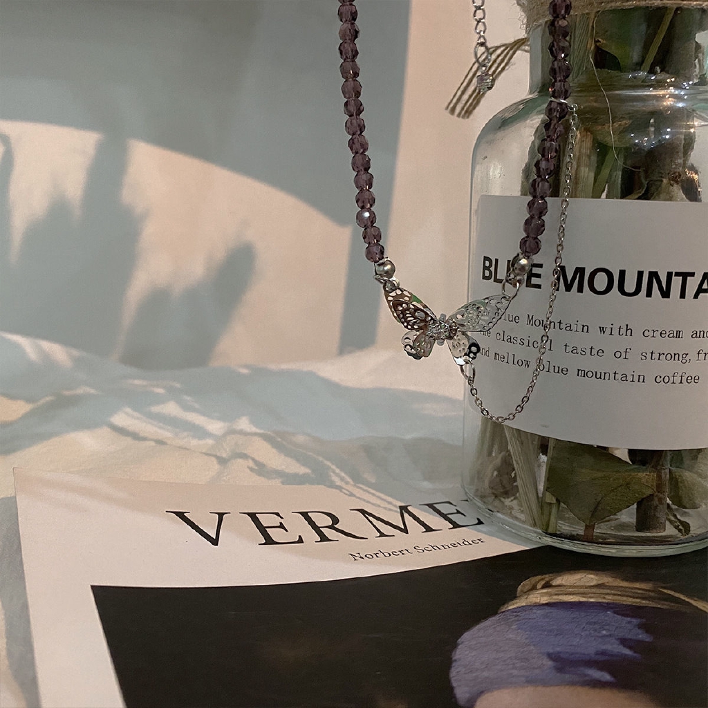 Vòng Cổ choker Mặt Bướm Đính Đá Pha Lê Phong Cách 22483