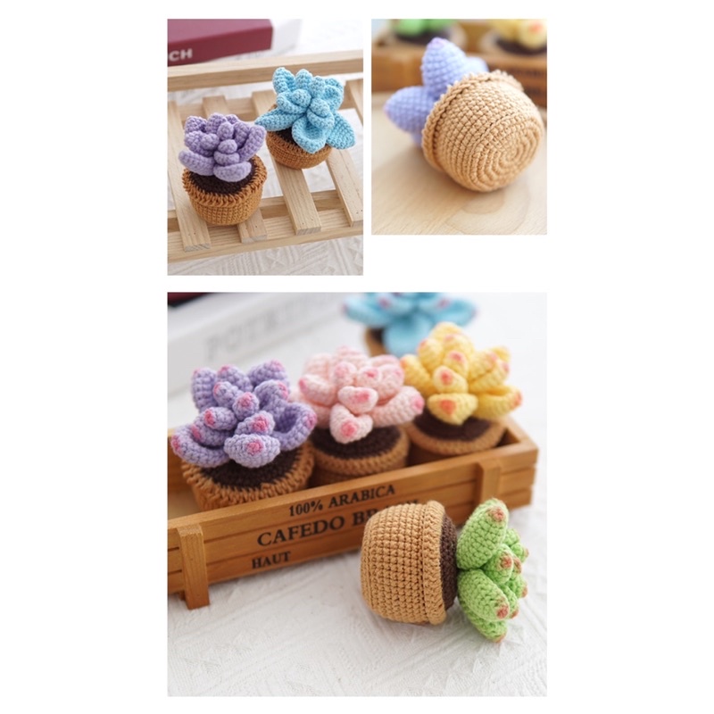 DIY Gói Nguyên Liệu Móc Chậu Hoa Len Sen Đá  🪷 - Quà Tặng Handmade Tự Làm Decor [Có hướng dẫn]