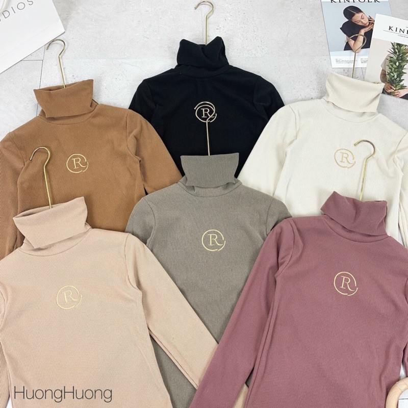 BÁN SỈ ÁO NHUNG TĂM CỔ LỌ THÊU CHỮ R CHO NỮ