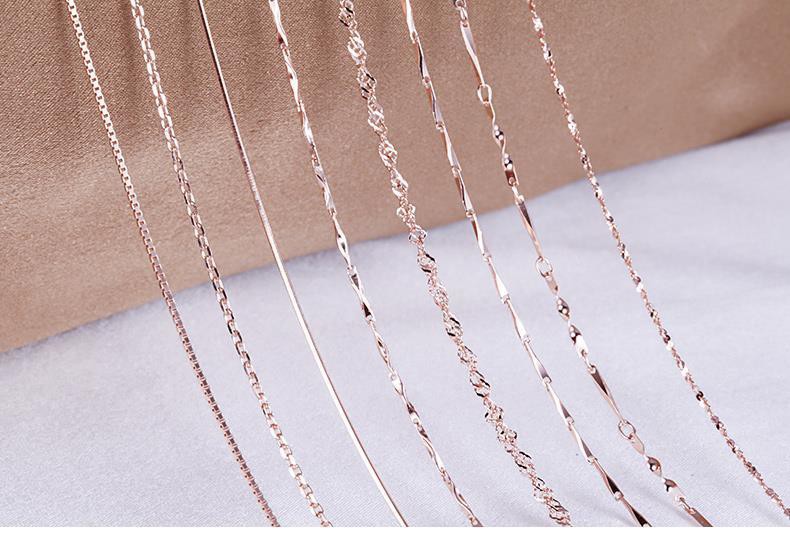 Color Gold Item 925 Pure Female Plus Long Color Coat 18K Rose Gold Naked Chained 50 60 Cm