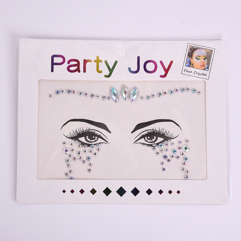 Bán Chạy Nhãn Dán Acrylic Kim Cương Pha Lê Dán Trán / Mặt / Lông Mày Trang Trí Biểu Diễn