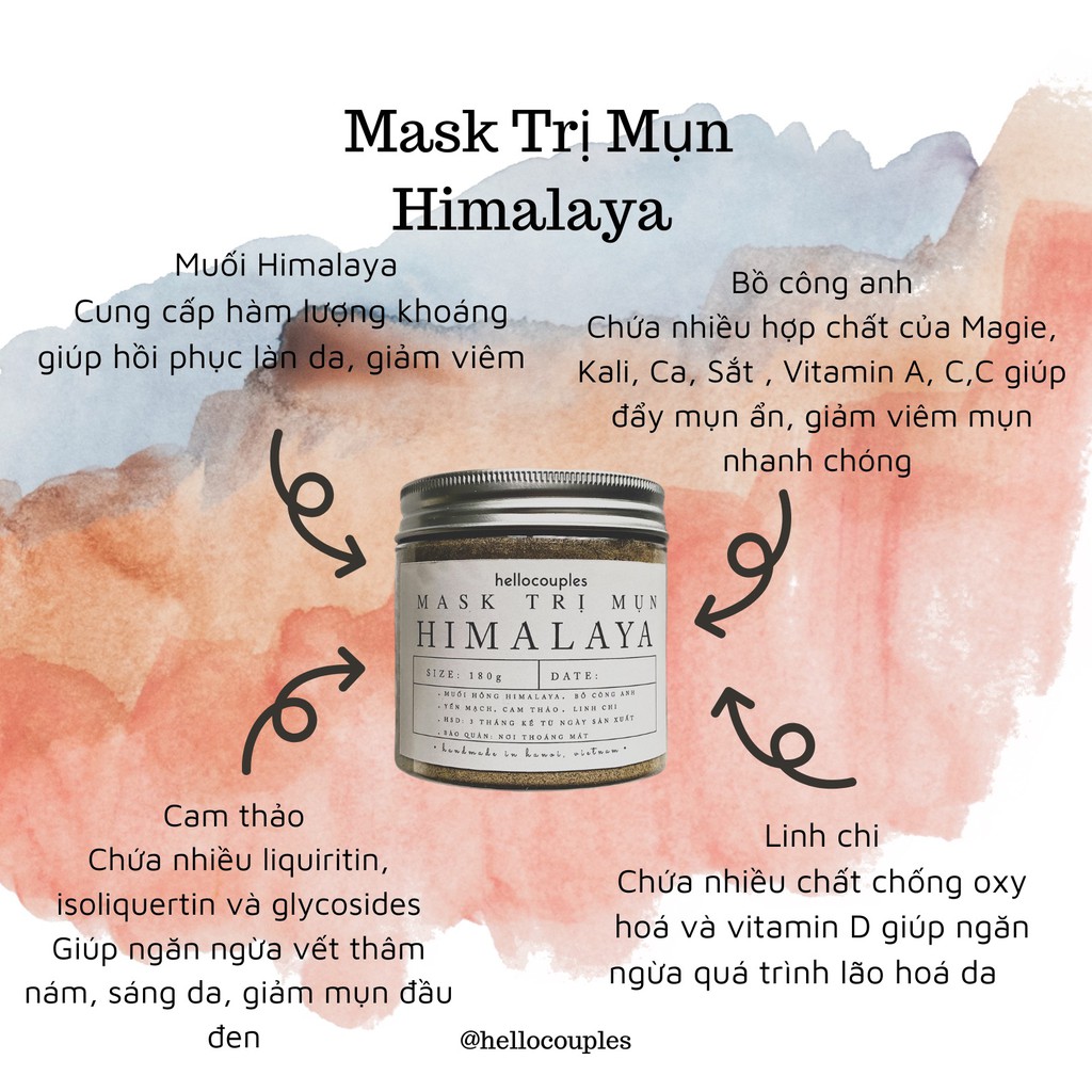 ( TOP SẢN PHẨM KIỂM SOÁT MỤN ) MẶT NẠ ĐẨY MỤN HIMALAYA Handmade | BigBuy360 - bigbuy360.vn