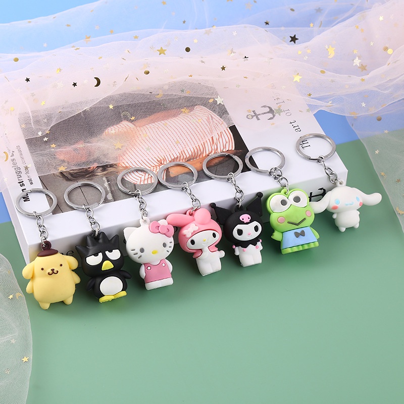 SANRIO Móc Khóa Hình Cinnamoroll Pompompurin Hello Kitty My Melody Kuromi Dễ Thương Gắn Balo Đi Học
