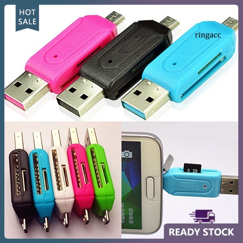 Đầu đọc thẻ nhớ Micro Usb Tf Sd 2 trong 1 cho điện thoại/ PC