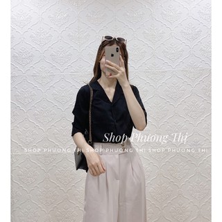 Áo sơmi lụa cổ V dài tay 4 màu (hình thật/video/sẵn)