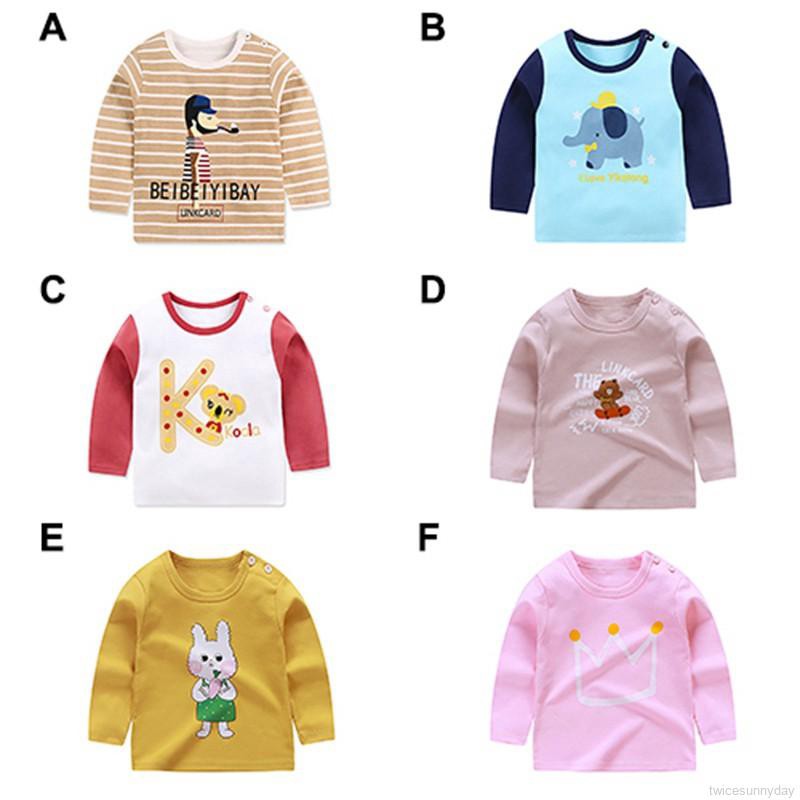 ☀ sunny ღ Áo thun gái hoạt hình cotton dài tay dài tay cho bé trai