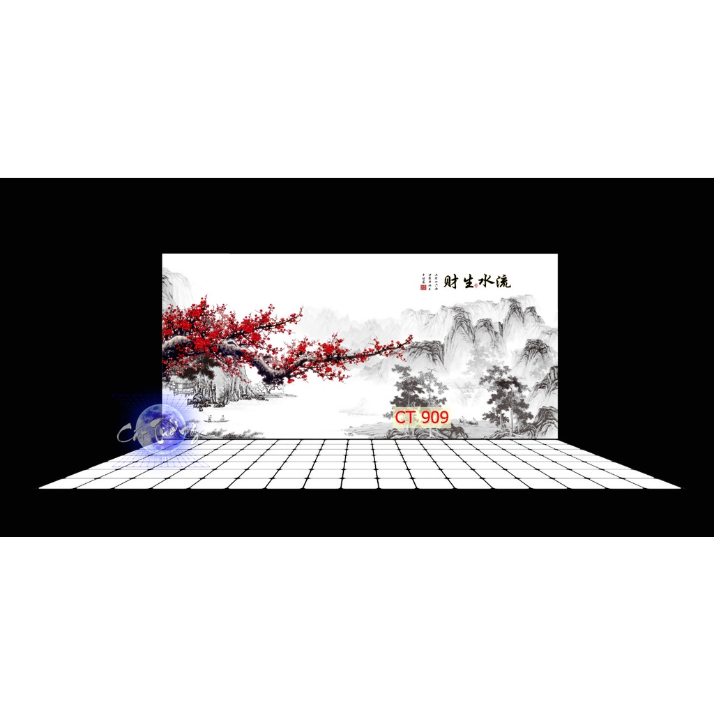 tranh 3d. tranh dán bể cá thủy sinh, bể cá rồng (tranh lưng)