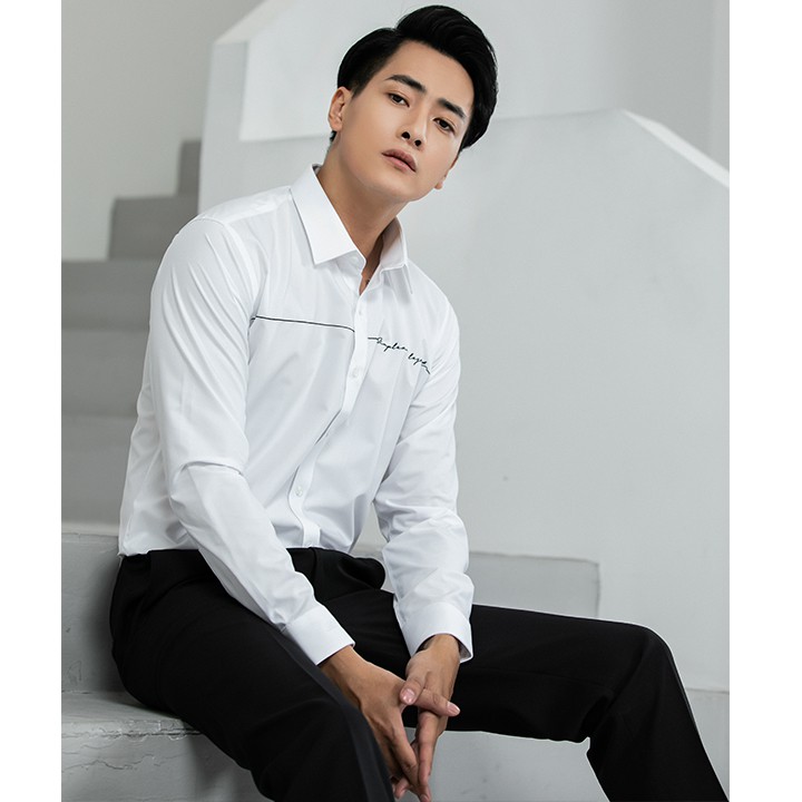 Áo sơ mi nam trắng dài tay Biluxury SMDT018TRK vải nano cao cấp chống nhăn form body fit thanh lịch | BigBuy360 - bigbuy360.vn