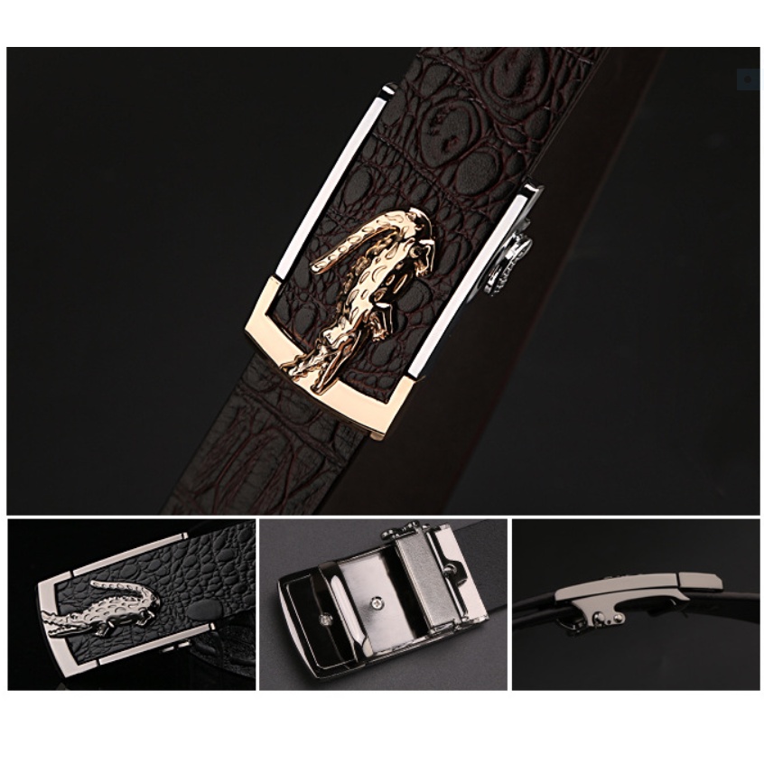 Thắt lưng nam da bò nguyên tấm mặt khóa tự động cao cấp phong cách mới