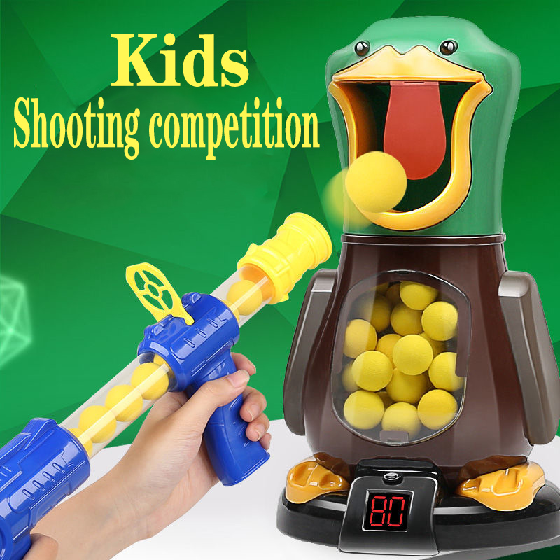 Hit Me Duck Bắn súng đồ chơi Bộ đồ chơi trẻ em Súng bắn đạn mềm bằng khí nén