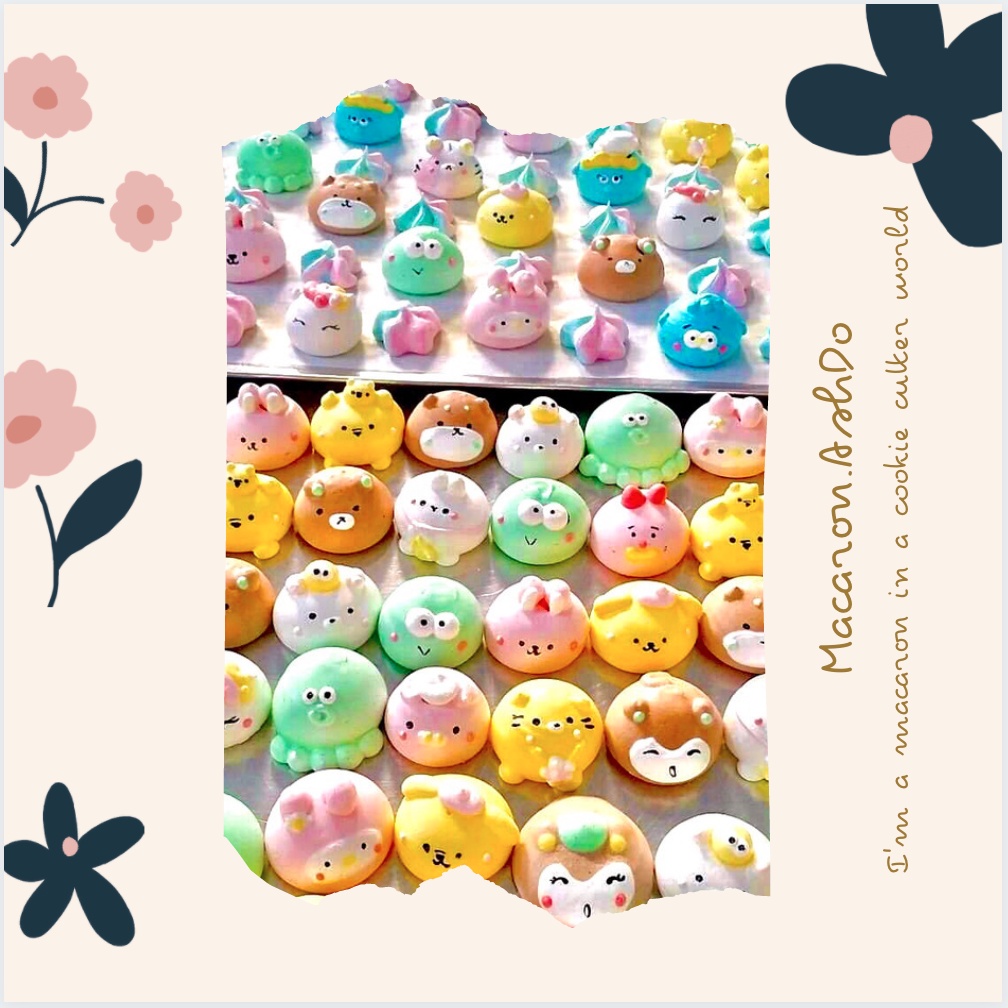 Meringue Cookie (Kẹo bông đường mix hình thú)