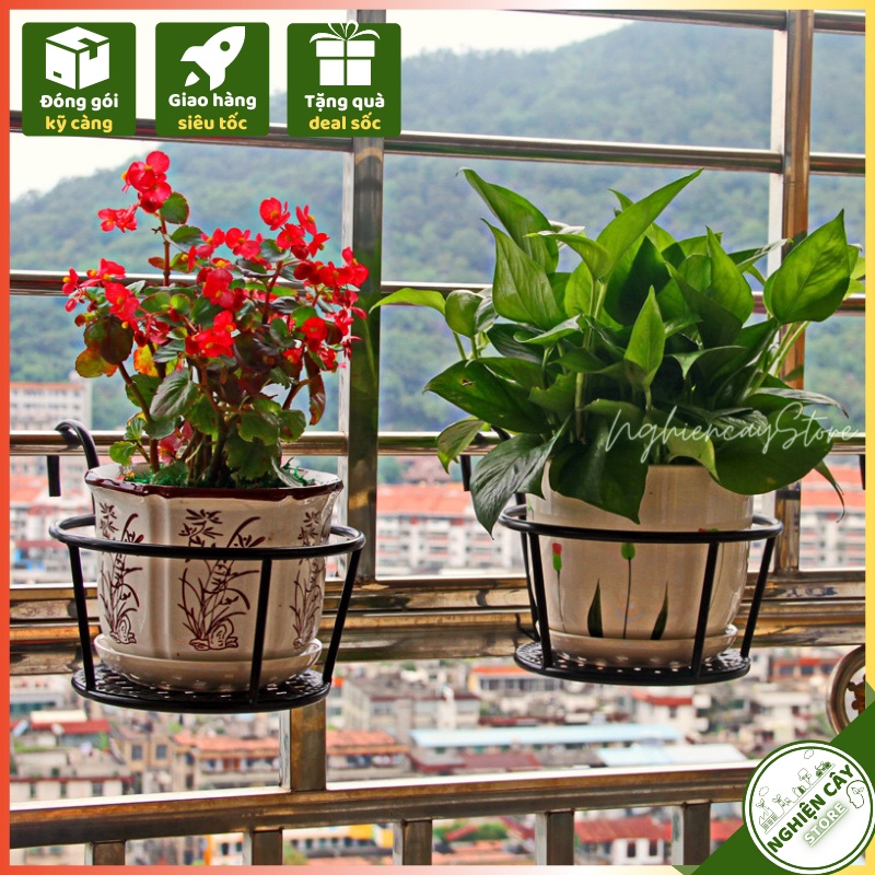 Giỏ hoa treo ban công sơn tĩnh điện chống rỉ