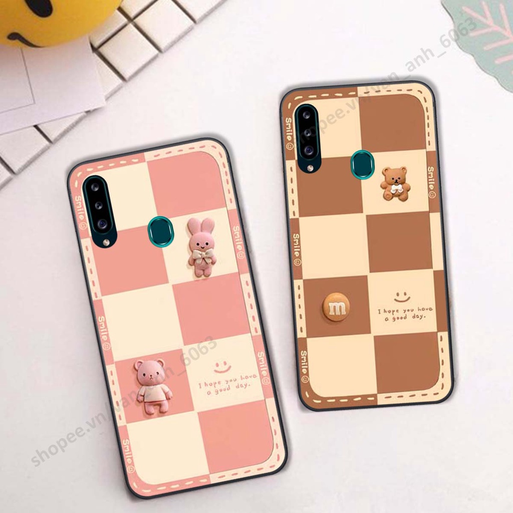 Ốp lưng Samsung A20s hình gấu, kẹo dễ thương cute