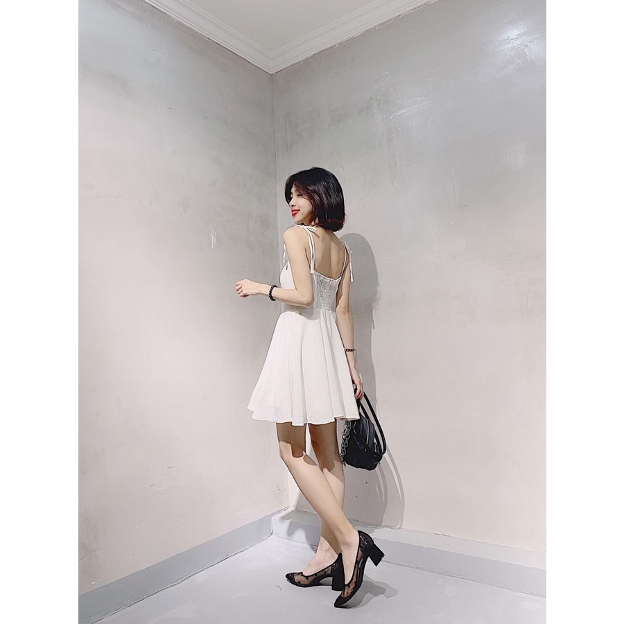 Đầm/Váy 2 Dây Thắt Nơ Vai - Chun Lưng
