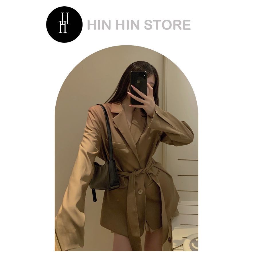 Áo blazer kèm đai vải HAK09 Hỉn Hỉn Store