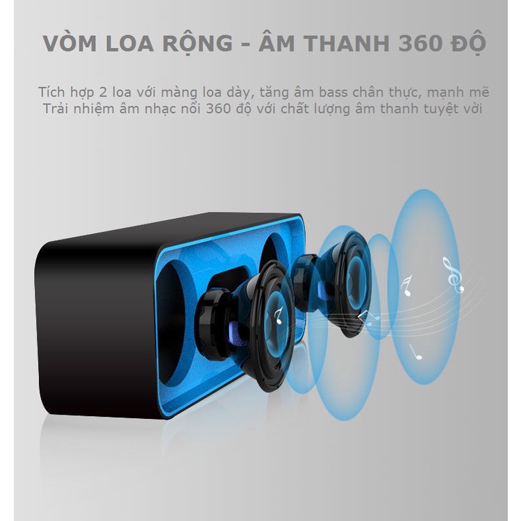 Loa Bluetooth Mini Nghe Nhạc Không Dây Gutek SC211 Nhỏ Gọn Đa Năng Dùng Được Usb Thẻ Nhớ
