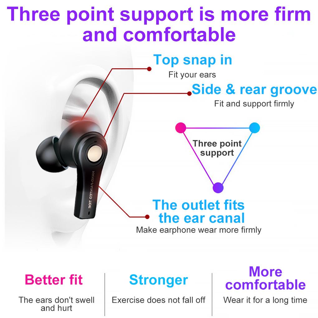 Set Tai Nghe Bluetooth / - 5 / 0 Âm Thanh Nổi 9d Chống Nước Giảm Ồn Và Phụ Kiện