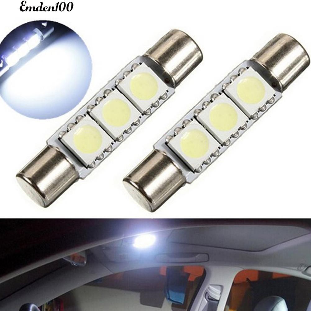 2 Bóng LED ánh sáng trắng có cầu chì cho xe hơi