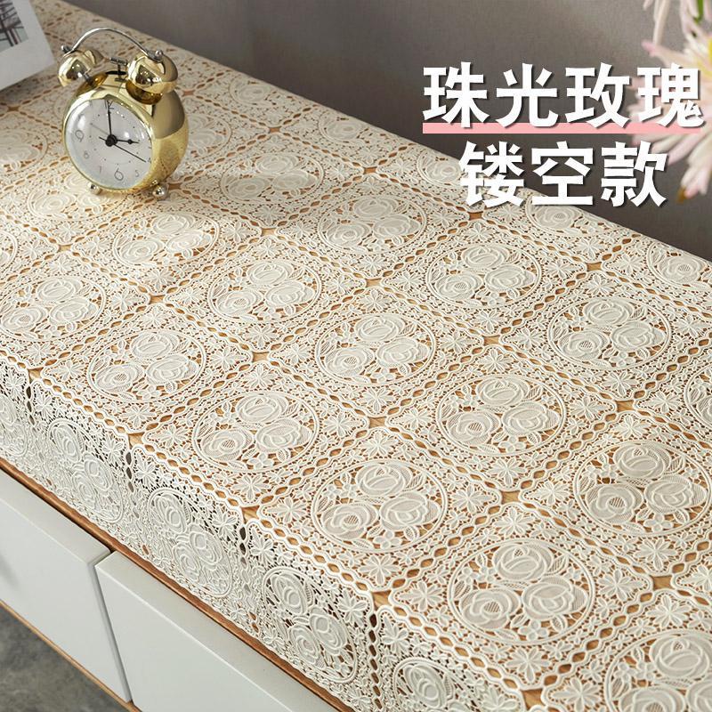 Khăn trải bàn kiêm giá đỡ TV bằng PVC thiết kế khoét rỗng