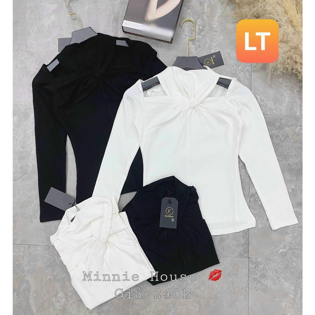 Áo nữ kiểu dài tay dài xoắn cổ trà xanh siêu sang cho bạn nữ AN05