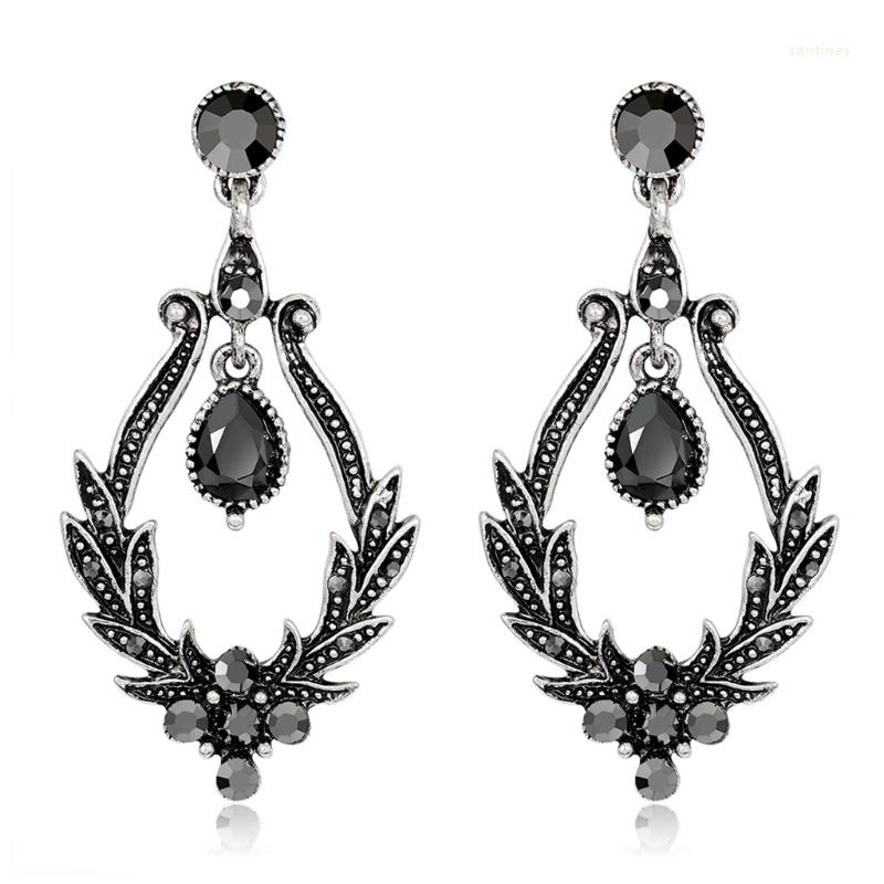 Bông Tai Dáng Dài Đính Đá Phong Cách Bohemian Cổ Điển Thời Trang Cho Nữ