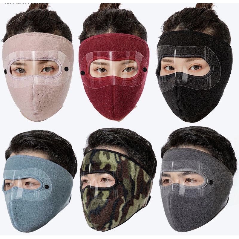 Khẩu trang ninja vải lót nỉ có kèm kính