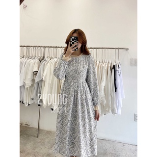 Đầm ker hoa viền cổ [2YOUNG] D638 (ảnh thật)