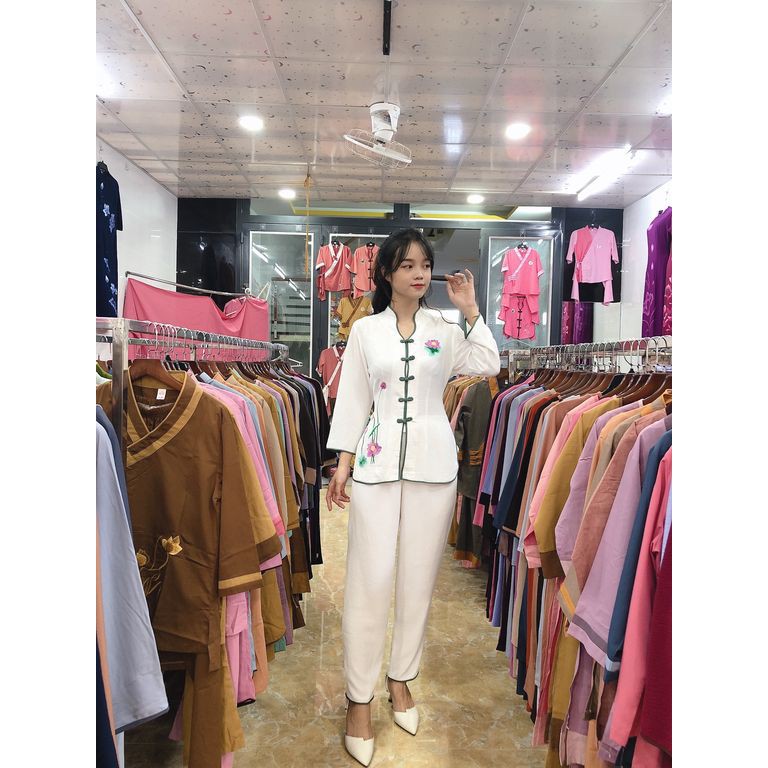 đồ lam đi chùa, cổ sẩm chất tơ