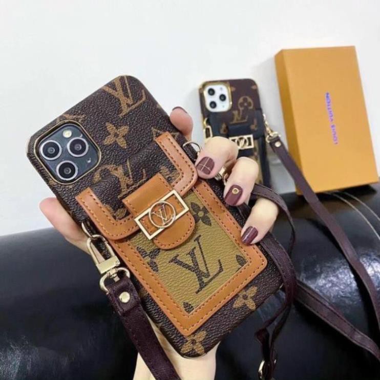 Ốp Lưng LV Có Ngăn Cài Thẻ Iphone Xs Max/ 11/ 11 Pro Max/ 12/12 Pro/ 12 Pro Max - Hàng Cao Cấp Loại Đẹp