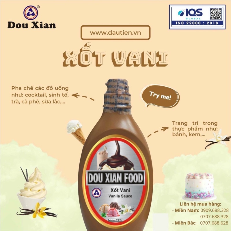 xốt vani 700g dowxian