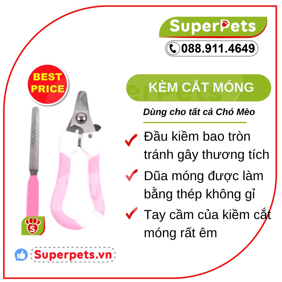 Kềm/ Kìm cắt móng chó mèo Giao màu ngẫu nhiên Professional Nail Trimmer for Dogs Cats SUPERPETS VIỆT NAM