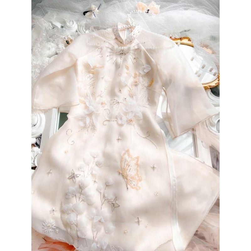 Áo Dài Cách Tân Nữ Tay Ngắn Cao Cấp