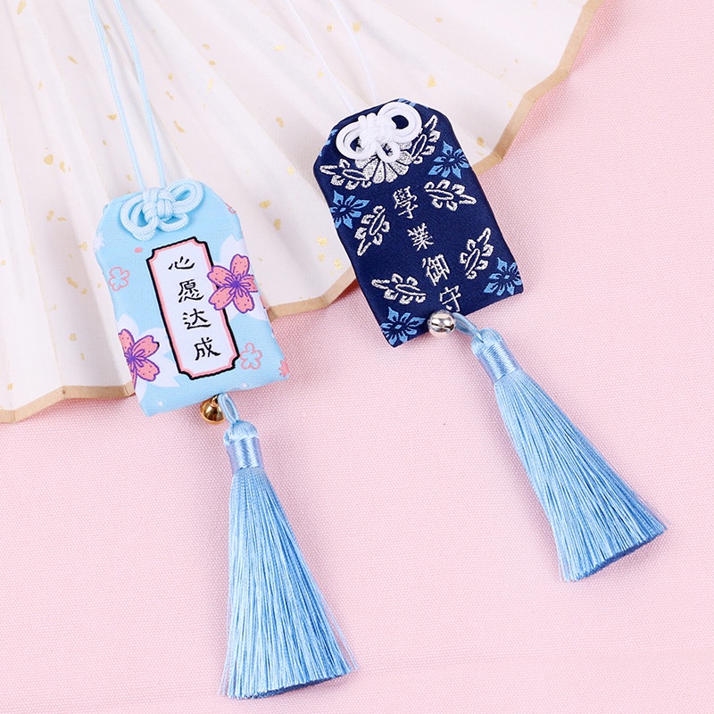 Túi Phước May Mắn Omamori  mix Chuông Tua Rua dễ thương có vỏ bọc bảo vệ, Hỗ trợ Học Tập Tình Yêu May Mắn