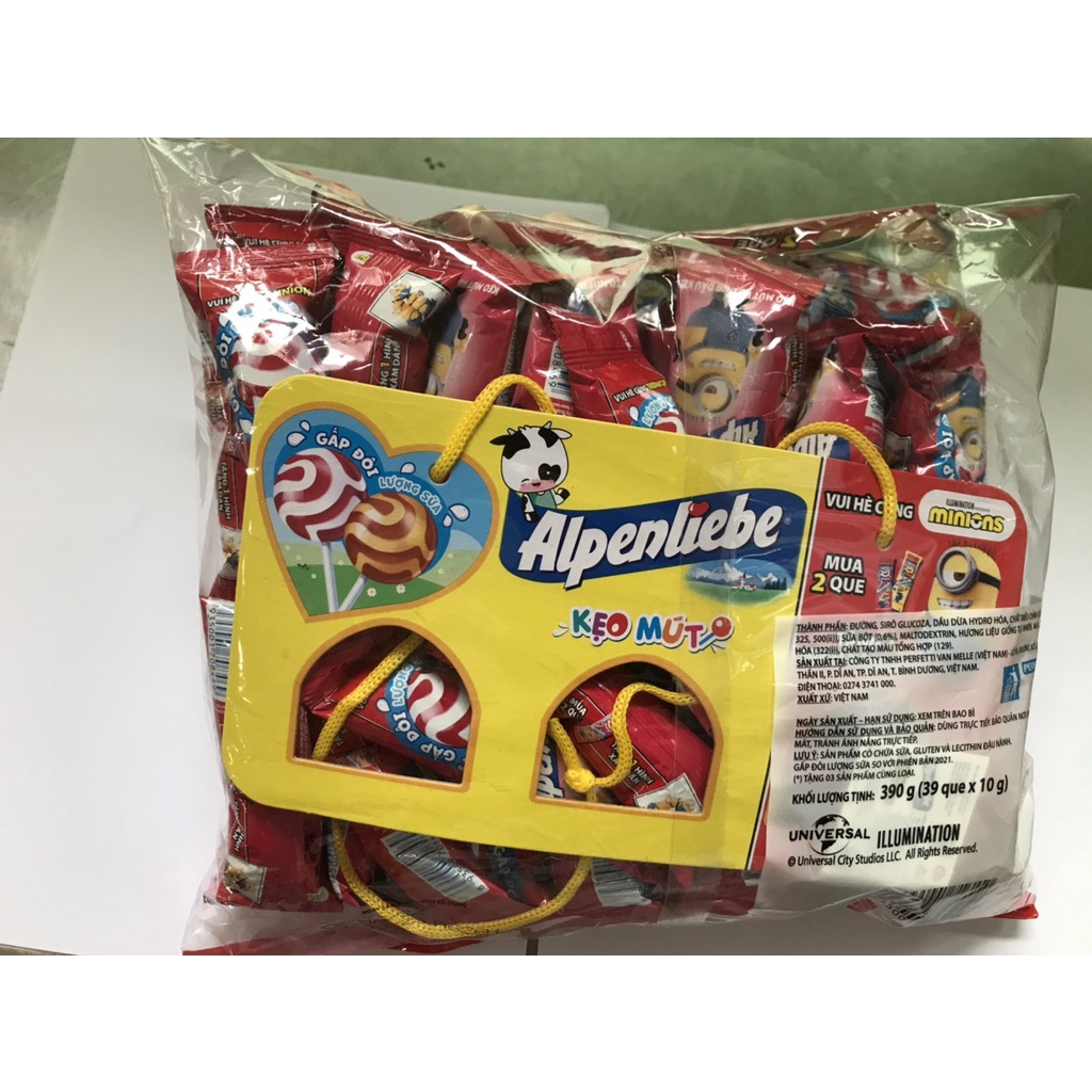 Kẹo Mút Alpenliebe Hương Dâu Kem (Gói 39 que)