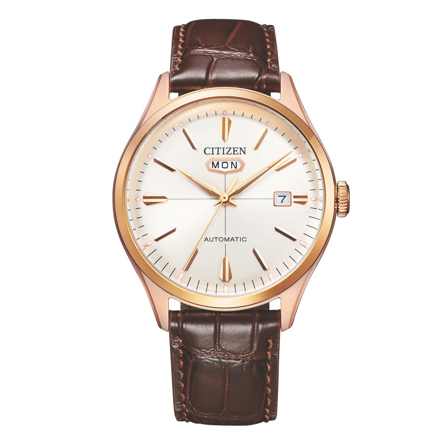 Đồng Hồ Citizen C7 Unisex Dây Da Máy Cơ-Automatic NH8393-05A - Mặt Trắng (40mm)