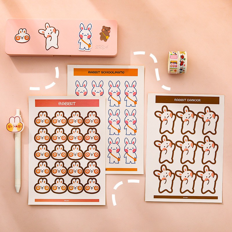 Set 15 sticker nhiều màu siêu dễ thương CÁ store dùng để trang trí, làm quà tặng